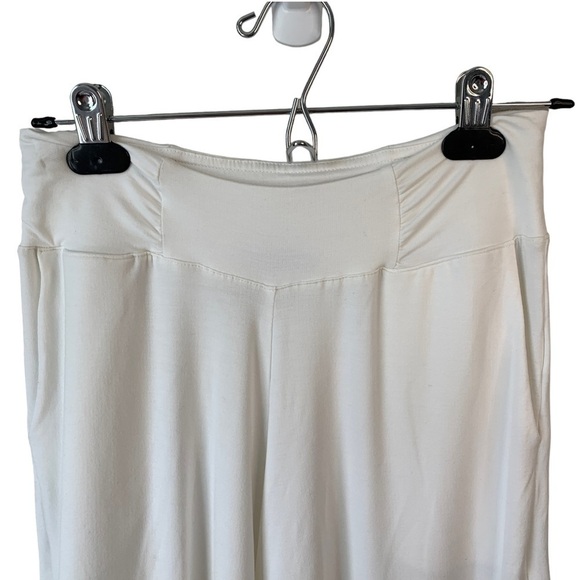 LNBF Bamboo Viscose High Rise White Wide Leg Culottes Women's XS Capris Cropped - Picture 2 of 8